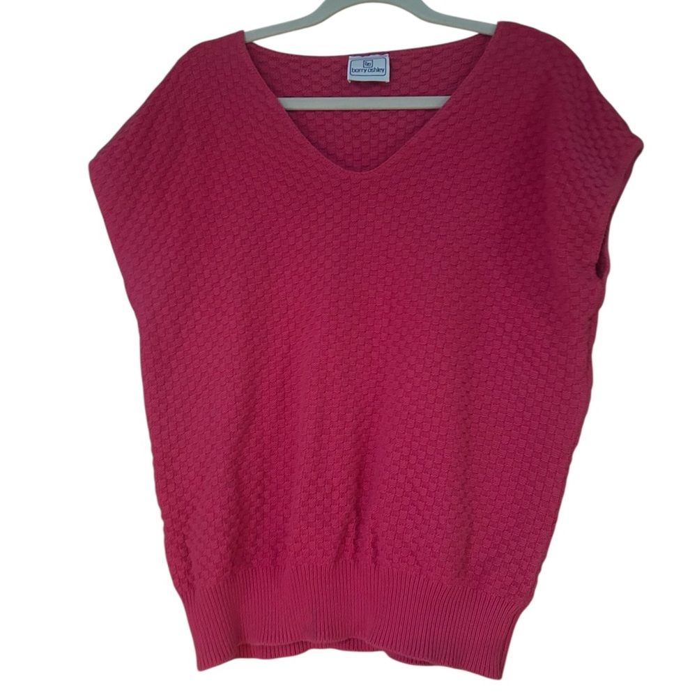 Pink Boxy Ribbed Sweatshirt Blouse
